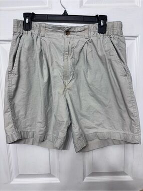 Men's Casual Elastic-Waist Khaki Shorts